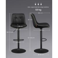 Juego de 2 Taburetes de Bar Sillas Altas Giratorias Regulables en Altura Acolchado PU - details 29