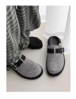XINZIRAIN Zapatillas de plataforma alta clásicas de cabeza redonda antideslizantes suela de EVA mula de mujer zuecos de madera pareja - details 3
