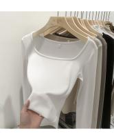 Camiseta ajustada de algodón para mujer, Top corto de manga larga, camiseta Sexy blanca Y2k para primavera y otoño - details 28