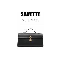 SAVETTE Symmetry Pochette Tote Bolsos de calidad con asa para mujer, bolso sencillo de gamuza de cuero genuino de Color sólido, bolso cuadrado, mochila de lujo de alta gama - details 1