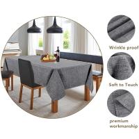 Mantel rectangular de lino sintético en gris caqui para bodas y fiestas navideñas, decoración de banquetes, moderno - details 1