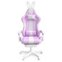 Silla de Juegos Gamer Ergonómica con Masaje Sillon de Oficina Reclinable y Almohadillas de Orejas de Conejo - details 6