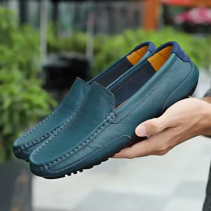 Zapatos de hombre informales genuinos y transpirables, zapatos planos formales italianos - 1