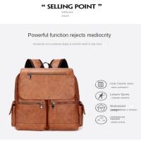 Bolsos de cuero retro pu, mochilas universitarias de moda para hombres, mochilas de computadora casuales, mochilas - details 8