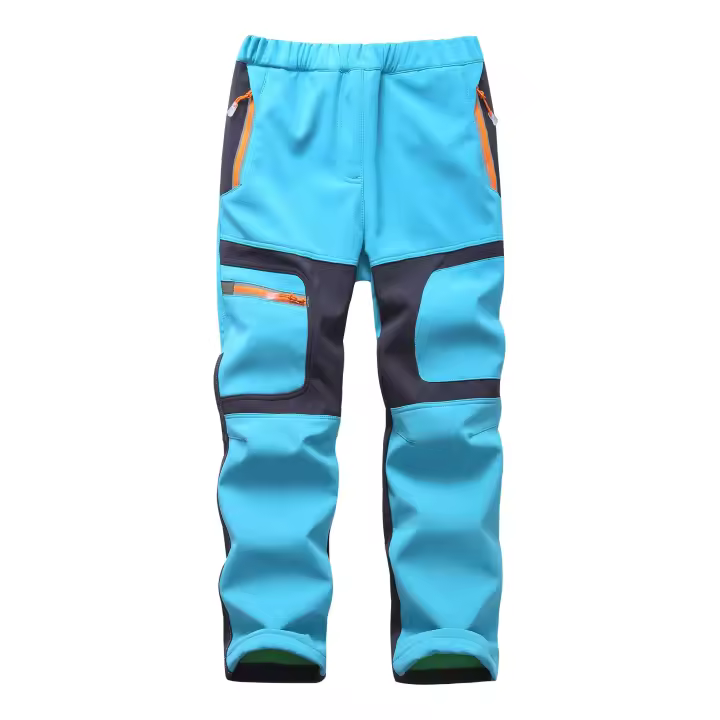 Fashion Brand Waterproof Boy Girl kids Pants Warm Trousers Sporty Climbing leggings Children Patchwork Soft Shell Outfits autumn - 1