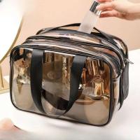 Bolsa de almacenamiento para lavado de baño, maquillaje, separación en seco y húmedo, resistente al desgaste, impermeable, transparente, Simple, de doble capa - details 9