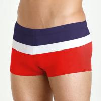 Nuevo 2025, bañadores deportivos informales para playa para hombre, traje de baño de ángulo plano antiexposición con bloques de Color a rayas, hecho en China - details 0