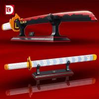 Bloques de construcción de espada luminosa de Demon Slayer para niños, modelo de bricolaje, Arma de ensamblaje de juguete - details 1
