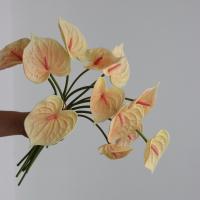 4 Uds. De artesanías de plantas, ramo de anturio de tacto Real, ramo Artificial Flexible hecho a mano para Navidad - details 3