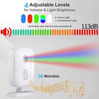 Sectyme timbre inalámbrico para puerta abierta, timbre LED intermitente con 36 tonos de llamada, ideal para tienda y puerta - details 1