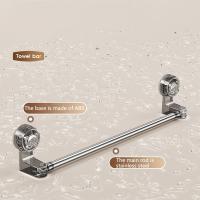 Barra de toalla retráctil con ventosa, soporte para toallas de baño montado en la pared sin perforación, drenaje giratorio, barra de toallero individual para ducha - details 11
