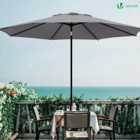 Sombrilla de Playa Grande Parasol Inclinable con Manivela Protección UV para Patio, Jardín, Piscina, Exterior Gris - details 3