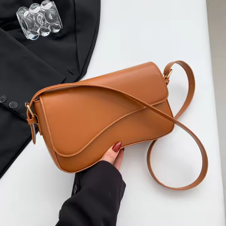 Bolsos cruzados vintage de cuero de PU para mujer, bolso de hombro pequeño con solapa para axilas, bolsos y monederos - 1
