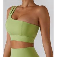 Sujetador deportivo sexy de un solo hombro para mujer, ropa interior de entrenamiento de gimnasia, chaleco para correr de alto soporte - details 11