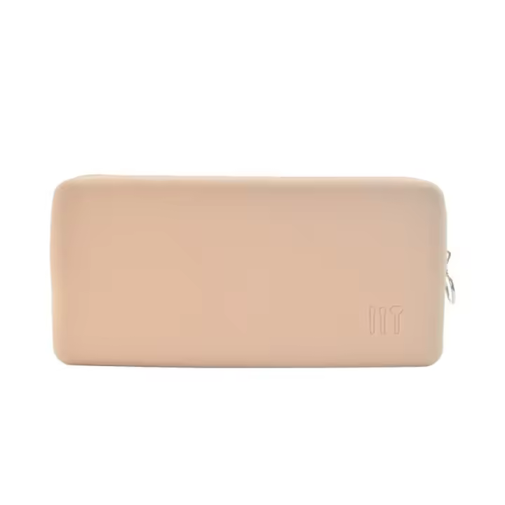 Bolsa de cosméticos de silicona de Color sólido, portátil con cremallera, estuche para brochas de maquillaje, impermeable, rectangular, artículos de tocador, monedero para viaje - 1