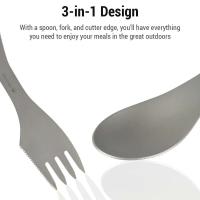 Vajilla Ti Spork 3 en 1, cucharas, tenedores, cuchillos, villas, camping, senderismo, pícnics al aire libre para acampar - details 8