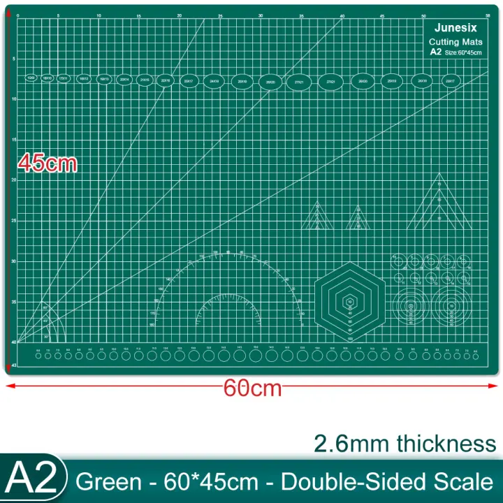 Estera de corte de PVC autocurativa grande, tablero giratorio de doble cara con rejilla para tela artesanal, acolchado, costura, álbum de recortes, 18 "x 24" - 1
