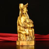 Latón W, decoración de escritorio de Buda grande, vestíbulo de entrada, muebles para el hogar, apertura de tienda, estatua de bronce, Dios Bi Gan Wen de - details 3