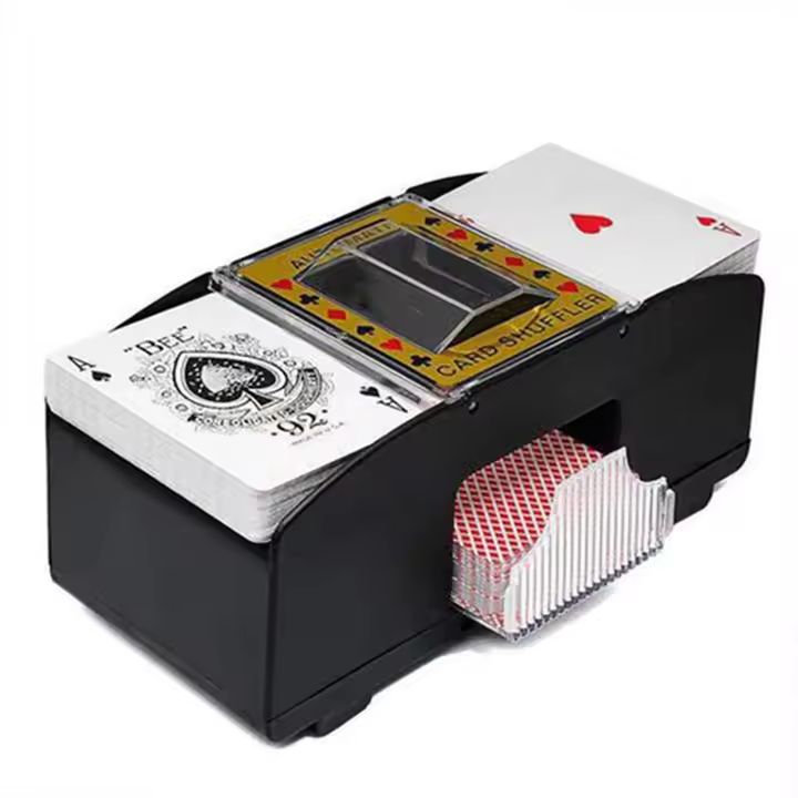 Máquina automática para mezclar y repartir cartas para juegos de póker, dispensador de juguetes para viajes, hogar, fiestas, Navidad, funciona con pilas - 1