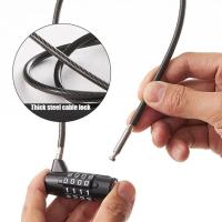 Candado con contraseña de Cable duradero de 4 dígitos, candado de Cable de acero Flexible multifuncional, candado impermeable para maleta de aleación de Zinc, casco - details 2