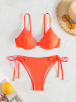 Nuevo traje de baño sexy con espalda descubierta y soporte de acero dividido de Yiyong, bikini con cordones de color sólido para mujer - details 40