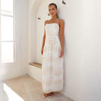 Vestido de vacaciones hawaiano de playa con escote floral informal de verano para mujer con forro - details 3