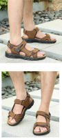 Sandalias cómodas de verano para hombre, zapatos suaves para playa y exterior, transpirables, informales de cuero - details 16