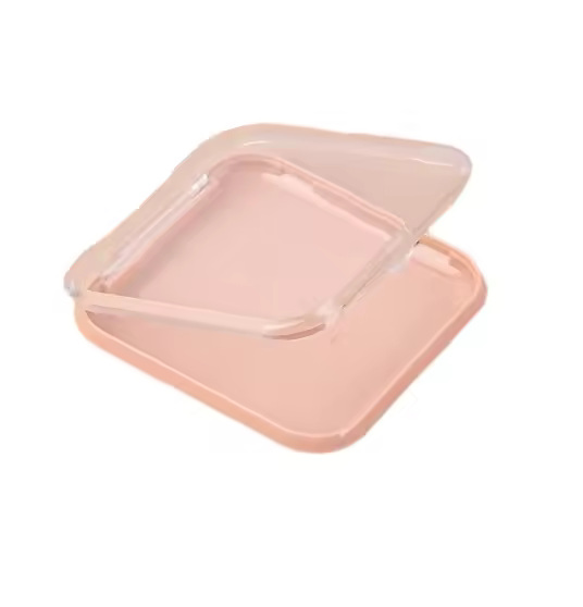 Caja de Almacenamiento de Arte de Uñas Cuadrada Rosa Organizador de Manicura para Falsas Herramienta Contenedor de Punta de Uñas  75*75*17mm - 1