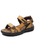 Sandalias de verano para hombre, gruesas, de capa, con puntera abierta, de cuero vacuno, zapatos de playa para hombre, suaves, de moda, de gran tamaño, para exteriores, informales. - details 2