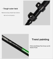 Bastón plegable para exteriores, bastones de Trekking portátiles para acampar, Alpenstock telescópico ajustable para senderismo y montañismo - details 6