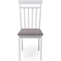 2 sillas de comedor Kansas |   Estructura de madera lacada |   Asiento tapizado en tela gris |   Diseño moderno y sencillo |   Sillas para comedor, salón, cocina |   Color Blanco - details 3