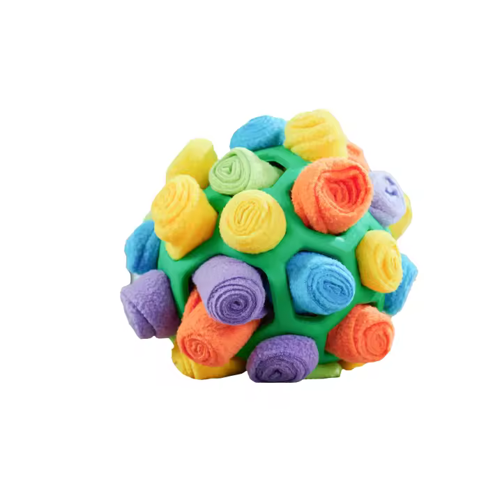 PORCHEDDU Pelota de Juego Interactivo para Perros Sniffing Ball Juguetes Educativos de Alimentación Lenta Portátiles Lavables Naturales para Capacidades de Forrageo Entrenamiento Universal para Todas Las Raças de Perros - 1