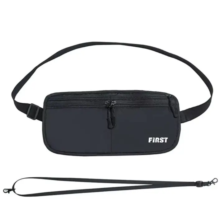 Riñonera deportiva Invisible para hombre, bolsa de viaje con cremallera de gran capacidad, antirrobo, transpirable, con cinturón para pasaporte - 1
