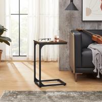Mesa Auxiliar Industrial para Sofá Mesa de Noche en C, Bandeja de TV para Sala de Estar, Dormitorio, Estilo Rústico Marrón y Negro - details 5