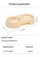 Macaron-cuenco doble para gatos, bandeja de plástico para beber comida, alimentador, suministros para mascotas, accesorios - details 1