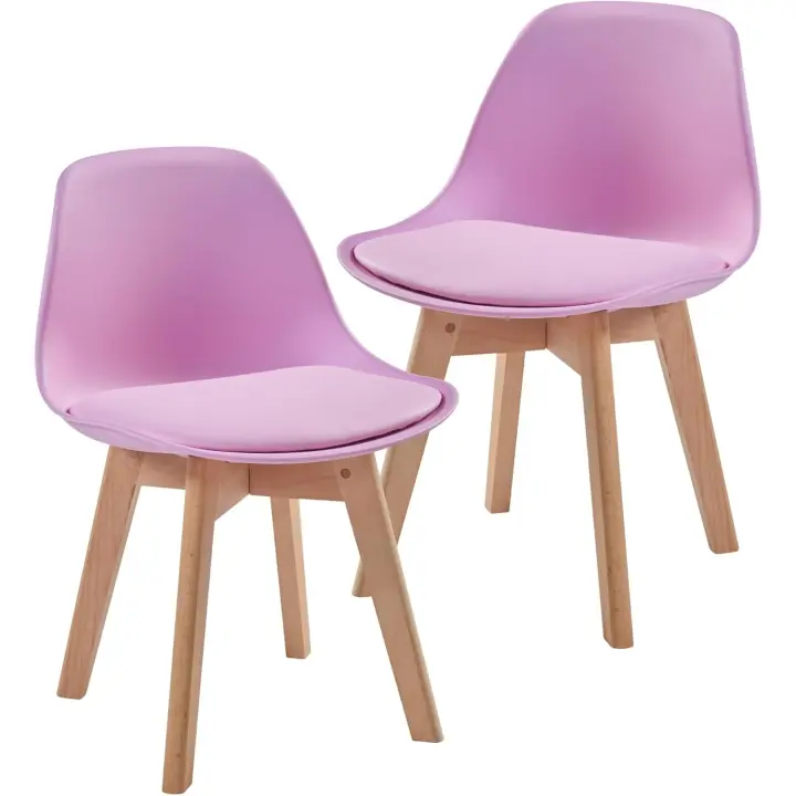 2 Asientos Infantiles Respaldo Ergonómico Habitación Infantil Plástico Haa Polipiel 56 x 38 x 33 cm - Blanco - 1