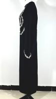 2024 nuevo vestido negro delgado y delgado con cuentas de manga larga vestido largo Maxi vestidos para mujeres - details 2