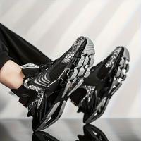 Zapatillas Blade para Hombre, Zapatos Deportivos Informales, Color Sólido, Calzado Deportivo para Todas Las Estaciones, Cordones, Parte Superior de Tela, Interior de Malla, Suela de Goma, Punta Redonda, Plantilla de Tela - details 3