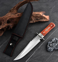 Cuchillo De Acero Inoxidable Con Mango De Madera Para Camping Y Caza Táctica Herramientas De Sobrevivencia Para Auto Defensa - details 8