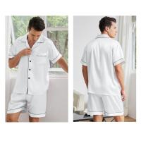 Traje de casa con solapa para hombre en verano, pijama delgado, ropa de casa holgada para hombre y talla grande - details 23