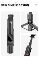 Trípode de Teléfono de Palo de Selfie de Aleación de Aluminio de 104,14 cm, Extensible 3 en 1 con Mando Inalámbrico y Soporte de Trípode de Rotación 360 para iPhone 14/13/12/11 Pro/XS Max/XS/XR/X, para Smartphone Android, portátil, ligero - details 16