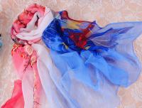 Pañuelo fino de gasa para mujer, pañuelo elegante de peonía degradada, protección solar, para playa y verano - details 12