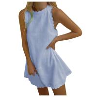 2025 Mini vestido informal sin mangas con estampado elegante para mujer, novedad de verano grande - details 3