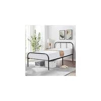 Marco de cama doble de metal, estructura de cama matrimonial para adultos y adolescentes, para colchón de 140x190 cm negro - details 16