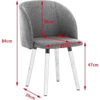 Paquete de Silla de Comedor Nórdica Sillas de Cocina de Lino Abridadas con Respaldar y Brazos - details 6