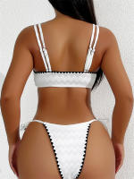 Conjunto de Bikini Bandage para mujer, traje de baño blanco con cordón, Bikini brasileño Sexy, 2024 - details 1