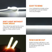 Tira de luces LED COB Superfina, cinta suave y Flexible de 5mm, 320LED/m, cc 12V, barra de luz roja, verde, azul, blanco frío y cálido para iluminación de decoración - details 8