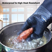 Walfos-guantes largos de silicona para cocina, manoplas resistentes al calor para asar al horno, microondas, 1 unidad - details 3