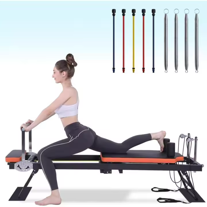 Reformer,Dpiolrcag Pilates plegable y equipo para uso doméstico, entrenamiento en gimnasio, adecuado para usuarios avanzados y principiantes, hasta 250 - 1