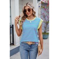 BUNO- Blusas informales holgadas a rayas para mujer, moda de verano 2025, camisas y blusas Vintage de gran tamaño para mujer, Top elegante juvenil para mujer - details 9